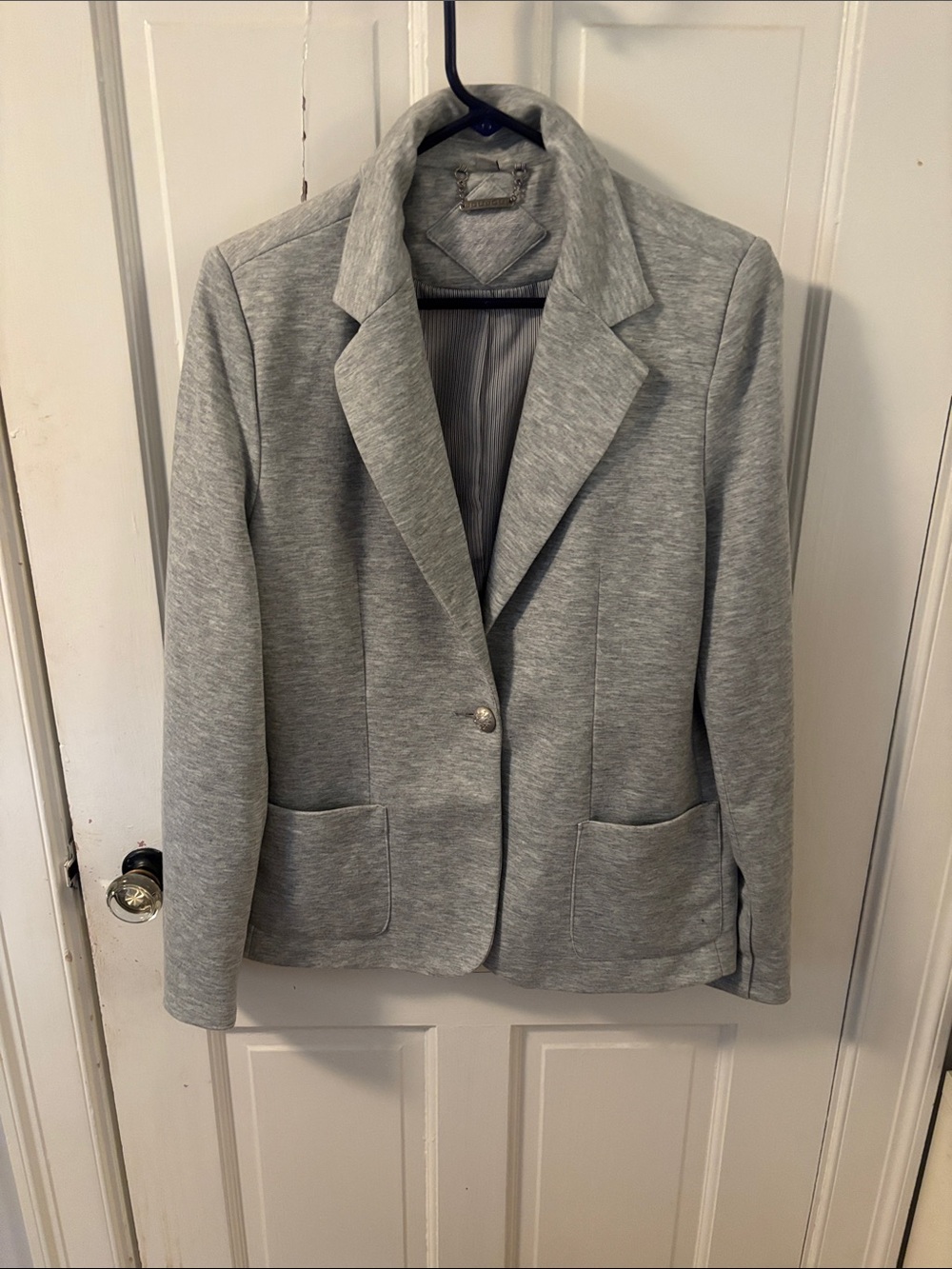 Jou Jou Light Gray Single-Button Blazer soft washable